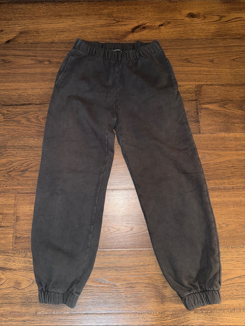 Brandy Melville Black Distressed Elastic Waist Jogger Pants